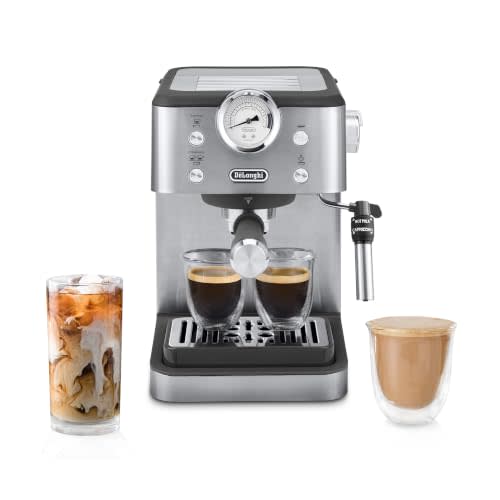 De'Longhi Classic Signature Espresso Machine, Adjustable Milk Frother | #1 Worldwide Espresso Machine Maker, Rapid Heat-Up, Preset Single & Double Espresso, Frother, Pressure Gauge, Compact Design