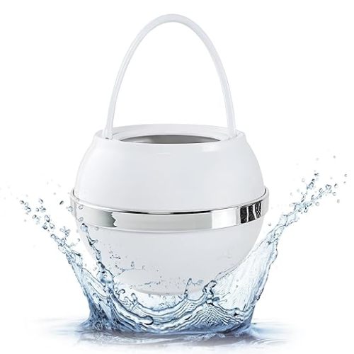 Crystal Quest Bath Ball Water Filter for Bathtub - 3-Stage Filtration, Removes Chlorine, Chloramine & Byproducts, 2,500 Gallons, BPA Free, pH Balanced Water, Fits Most Tubs, Easy Install - White