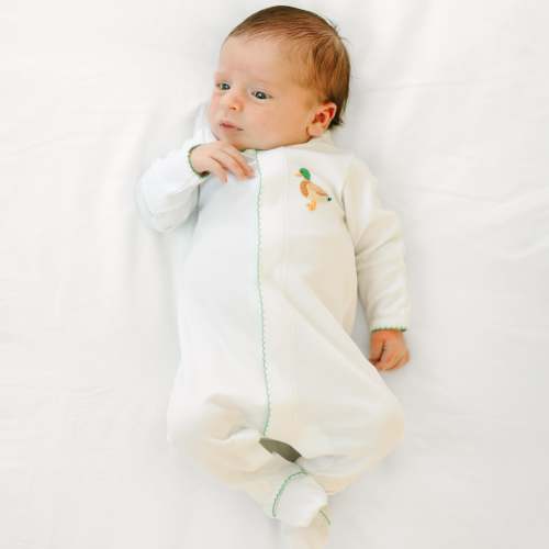 Mallard Moments Hand-Embroidered Footie