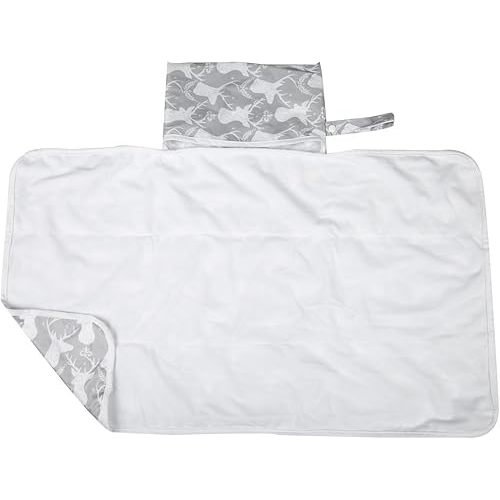 Baby Diaper Changing Mat Pad Portable Foldable Washable Compact Travel Nappy Waterproof Play Mat 30inx18.5in (Grey Deer)