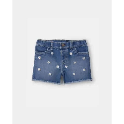 Toddler Girl Daisy Denim Embroidered Shorts - Dark Wash - OshKosh B'gosh | Carter's