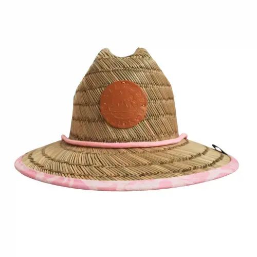 Pink Hibiscus Little Surfer Girl Straw Hat