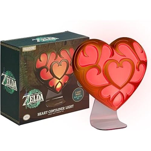 Paladone The Legend of Zelda Heart Container Light - Officially Licensed Nintendo Lamp for Game Room, 2 Light Modes, Mood Lighting Gift for Gamers