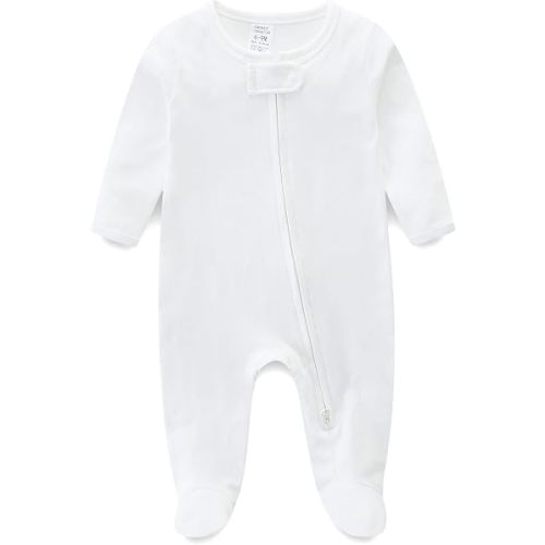 Babymine Baby Girl Boy Zipper Sleepers Clothes,Cotton Toddler Pajamas,Cute Onesie Outfits Newborn Footies