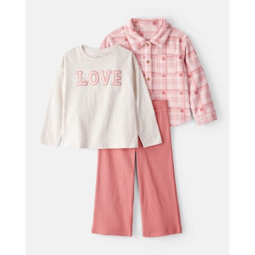 Toddler Girl 3-Piece Long-Sleeve Layering Set - Pink - Carter's | Carter's