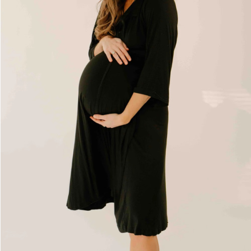 Lila Labor & Postpartum Gown in Black