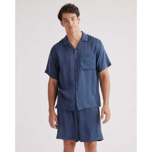 100% Washable Silk Button Down Short Set