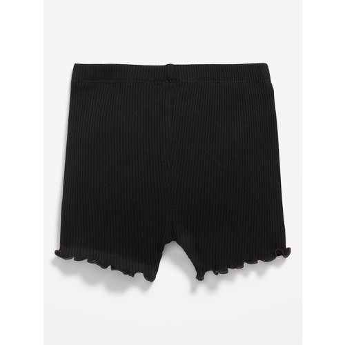 Ribbed Lettuce-Edge Biker Shorts for Baby