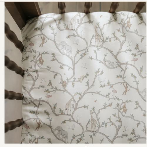 Animal Parade Crib Sheet - Ivory