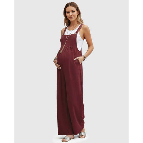 Soft-Drape Wide-Leg Maternity Jumpsuit