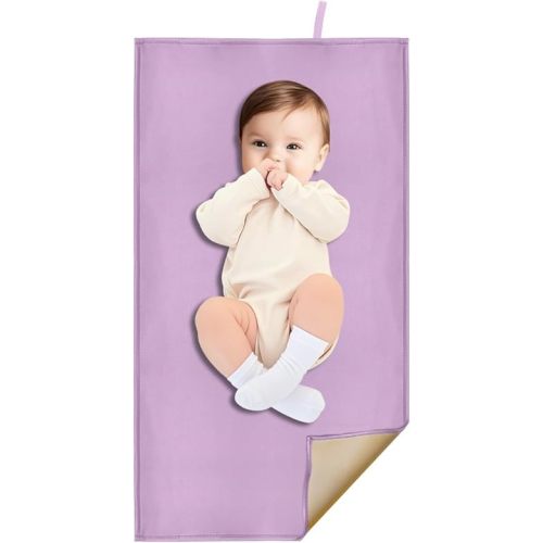 Purple Portable Diaper Changing Pad, Baby Changing Mat for Baby Travel or Home, Foldable Mat Fits Perfectly in Diaper Bag (67-17)
