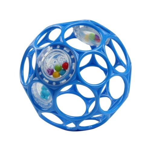 Bright Starts Oball Easy-Grasp Rattle BPA-Free Infant Toy in Blue, Age Newborn and up, 4 Inches