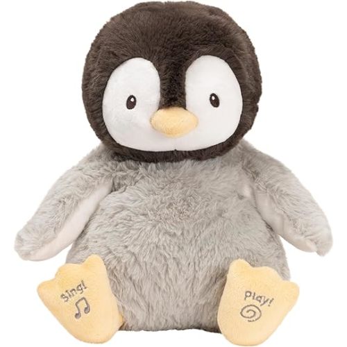 GUND Baby Animated Kissy The Penguin Plush, Singing Stuffed Animal Baby Toy for Ages 0 and Up, Black/White/Grey, 12"