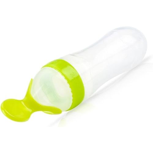 Nuby Garden Fresh - Alimentador de silicona con cuchara y cubierta higiénica, los colores pueden variar, Los colores pueden variar