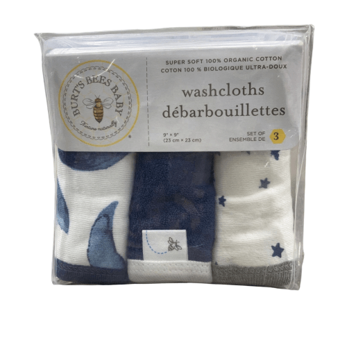 Burt's Bees Baby Washcloths 3 Pack, Hello Moon!