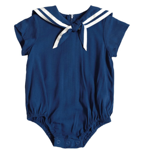 Baby Sailor Romper in Navy