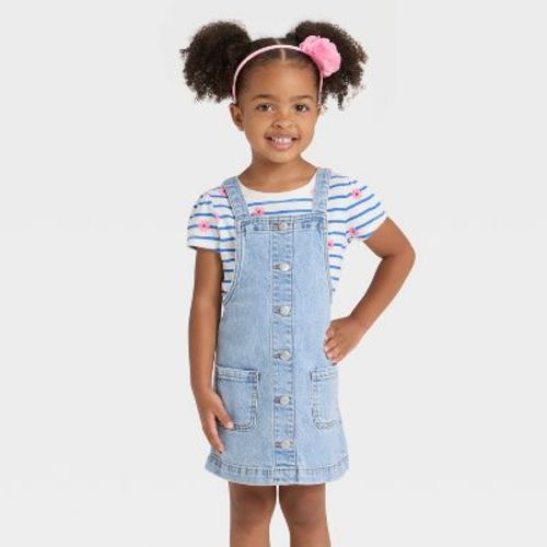 Toddler Girls' Denim Skirtalls - Cat & Jack™ Light Wash