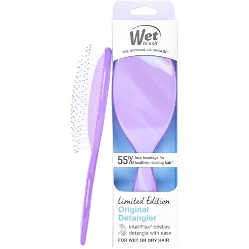 Wet Brush Original Detangler Hair Brush, Soft, Flexible Bristles Gently Detangle All Hair Types, Works on Wet or Dry Strands, Ergonomic Handle, Reduces Breakage, Limited Edition, Prismatic Glow Purple