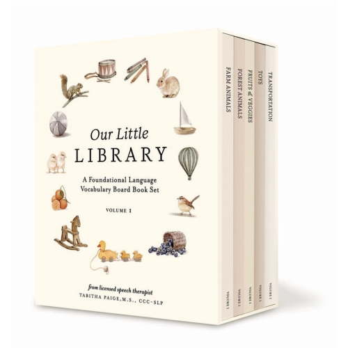 Tabitha Paige Children's Book Our Little Library: A Foundational Language Vocabulary Board Book Set for Babies, Including Farm & Forest Animals, F, (Paperback)