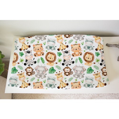 Safari Changing Pad Cover, Boy changing pad cover, Jungle nursery decor, Changing table cover, Baby room gift - SaE