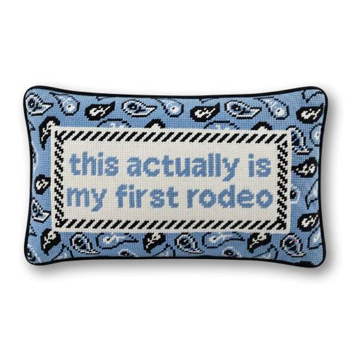 First Rodeo Needlepoint Pillow