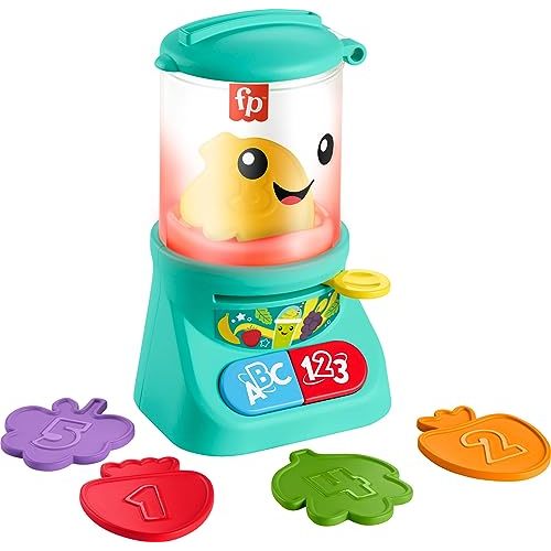 Fisher-Price Baby & Toddler Toy Laugh & Learn Counting & Colors Smoothie Maker Pretend Blender with Music & Lights for Infants Ages 9+ Months