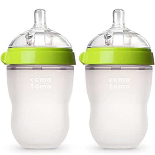Comotomo Baby Bottle, Green, 8 Ounce, 2 Count