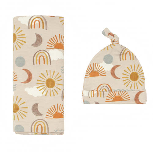 Desert Sunrise Swaddle & Hat Set - Little Sleepies