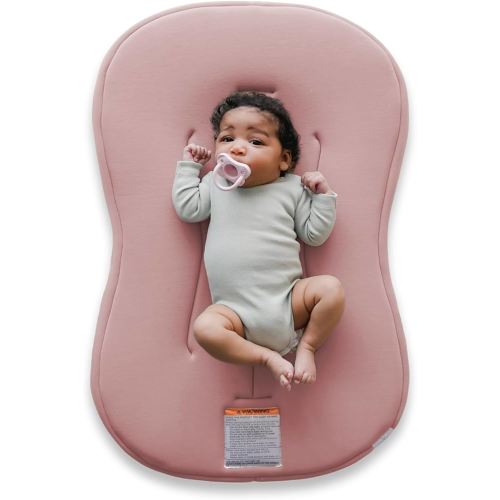 Snuggle Me® Baby Lounger Curve (0-6 Months) - Premium Organic Cotton with Foam Core, Machine-Washable Cover, Buttery-Soft & Breathable Infant Lounger with Travel Bag (30 in x 20 in x 1.9 in) - Gumdrop