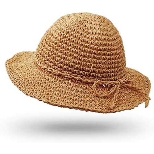 Straw Hat, Handmade Beach Wide Brim Cap Foldable Outdoor Sun Hat Beach Headwear for Adult Children Man Women