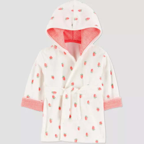 Carter's Just One You, Baby Strawberry Robe - Pink: Midweight Terry Ba | Mumzland