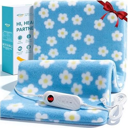 ALLJOY Heating Pad for Back Pain Relief, 24”x 12” Cute Heating Pad for Period Cramps, FSA Eligible HSA, Portable Heat Pad for Neck and Shoulders, Birthday Gifts for Women Men Mom Dad