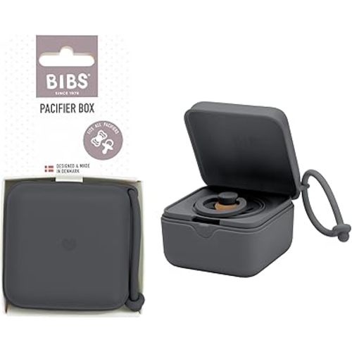 BIBS Pacifier Box with Loop for Storing & Carrying Soothers | 100% BPA Free Material | Designed & Made in Denmark | Iron