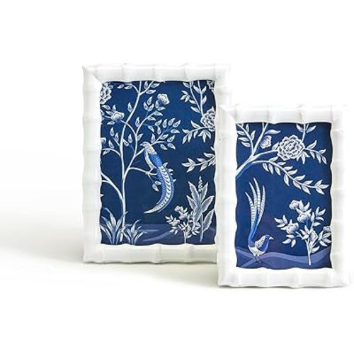 Two's Company Aviary Set of 2 High Gloss Faux Bamboo Photo Frames