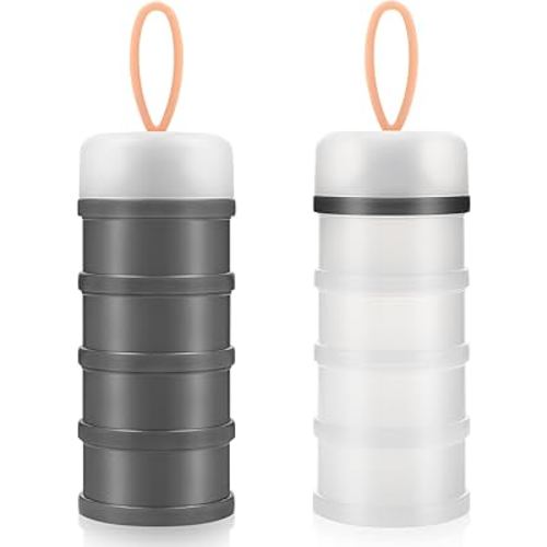 Accmor 2 Pack Baby Formula Dispenser On The Go, Stackable Formula Dispenser Formula Container to Go, Non-Spill Portable Milk Powder Kids Snack Storage Container, BPA Free