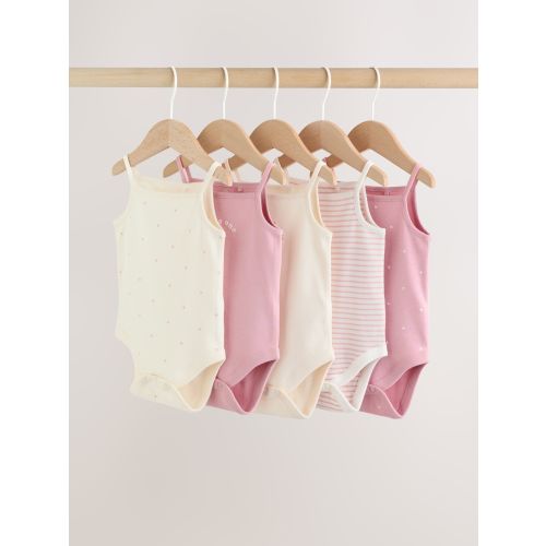 Pink Vest Baby Bodysuits 5 Pack - Size: 3-6 months