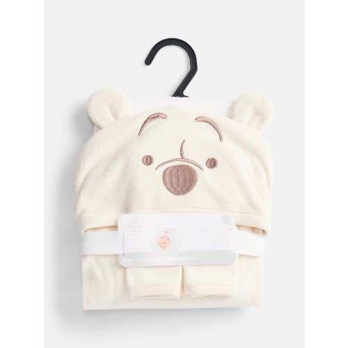 Disney Winnie the Pooh Infant Baby Bath Set with Hooded Towel and Washcloths, 3-Piece, One Size