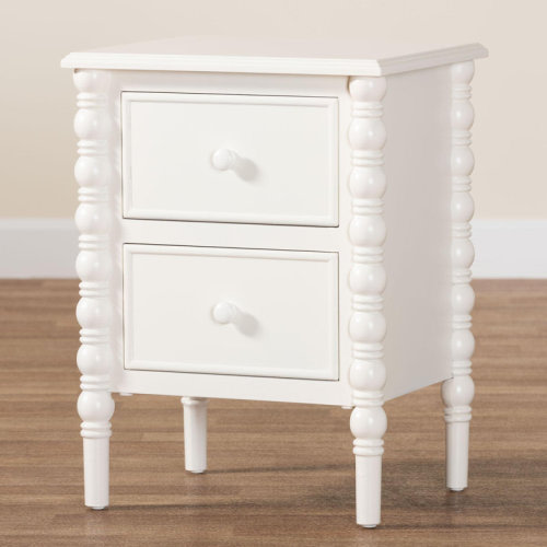 Alcott Hill® Laura Baxton Studio Malinda Classic Wood 2-Drawer End Table With Spindle Legs | Wayfair