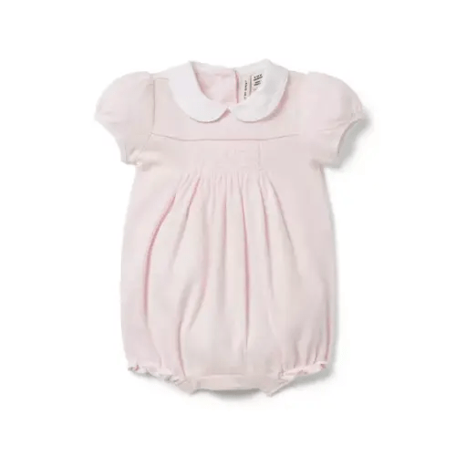 Baby Heart Pointelle Collared Romper