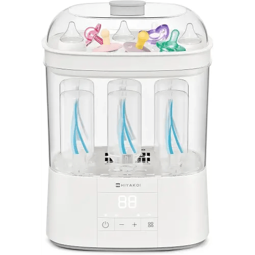 Bottle Sterilizer and Dryer, HIYAKOI Electric Steam Baby Bottle Sterilizer and Dryer, All-in-One Sterilizer 2 Layers Large for Baby Bottles, Parts & Other Newborn Essentials - HEPA Filtration