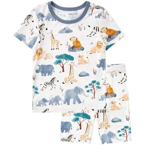pureborn Baby Toddler Kids Viscose from Bamboo Pajamas Set Pjs 2pcs 18M-8Y