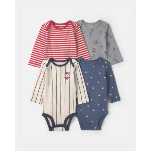 Baby Boy 4-Pack Sports Long-Sleeve Bodysuits | Carter's