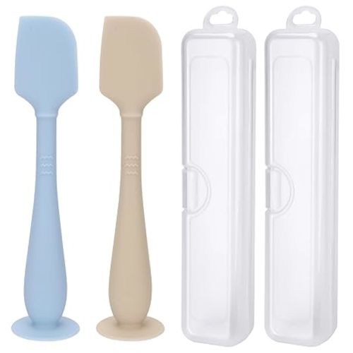 Diaper Cream Spatula with Travel Case, 2 Pack - Blue & Off White