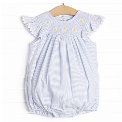 Daisies Smocked Bubble, 9M