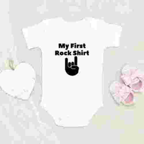 Newbabywishes - Cute My First Rock Shirt Baby Clothes for Boys and Girls - Newborn Baby Clothes