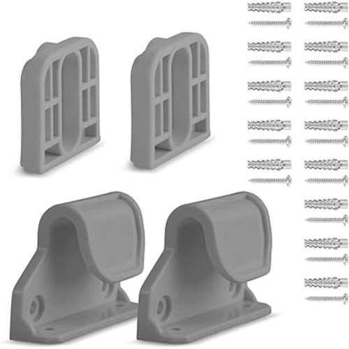Retractable Baby Gate Replacement Parts, 55" W x 33" H Retractable Baby Gate Extensions (Including 2 x Latches + 2 x Brackets + 1 Set of Screws) for Retractable Gate (Gray)