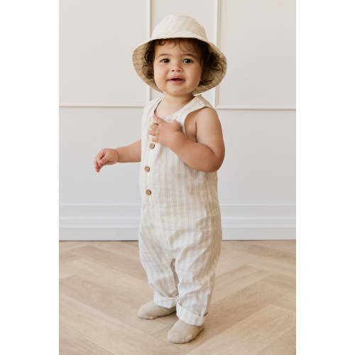 Organic Cotton Milo Jumpsuit - Variegated Stripe Foam – Jamie Kay USA