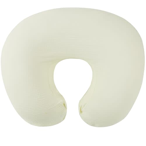 Onacosht Muslin Nursing Pillow Cover Soft 100% Cotton Feeding Pillow Slipcover Fits Standard Infant Nursing Pillow for Baby Boy and Girl, Ivory White