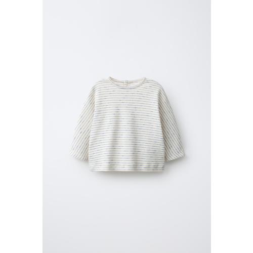 STRIPE PRINT T-SHIRT - Blue | ZARA United States