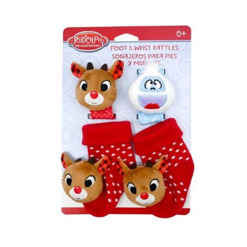 Rudolph the Red-Nosed Reindeer Holiday Wrist and Foot Rattle Set - 4pc